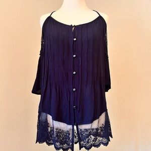 PIXLEY size large women’s navy blouse